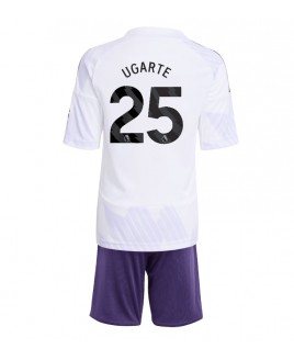 Günstige Manchester United Manuel Ugarte #25 Auswärts Trikotsatzt Kinder 2025-26 Kurzarm (+ Kurze Hosen)
